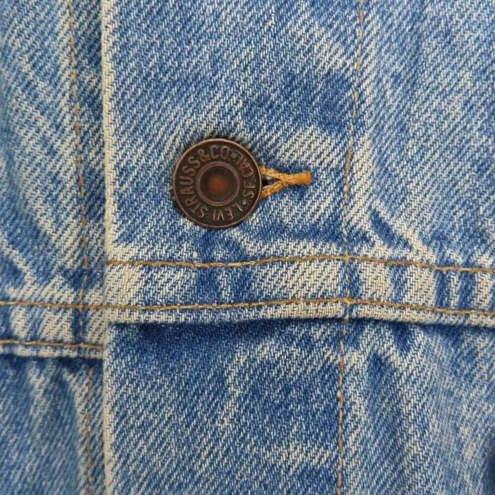 Vintage Levi's 80s/90s Trucker Denim Jacket Coat MADE IN USA Model 70507 0214 XL - Picture 5 of 12